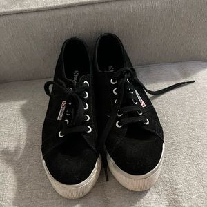Black platform Superga sneakers